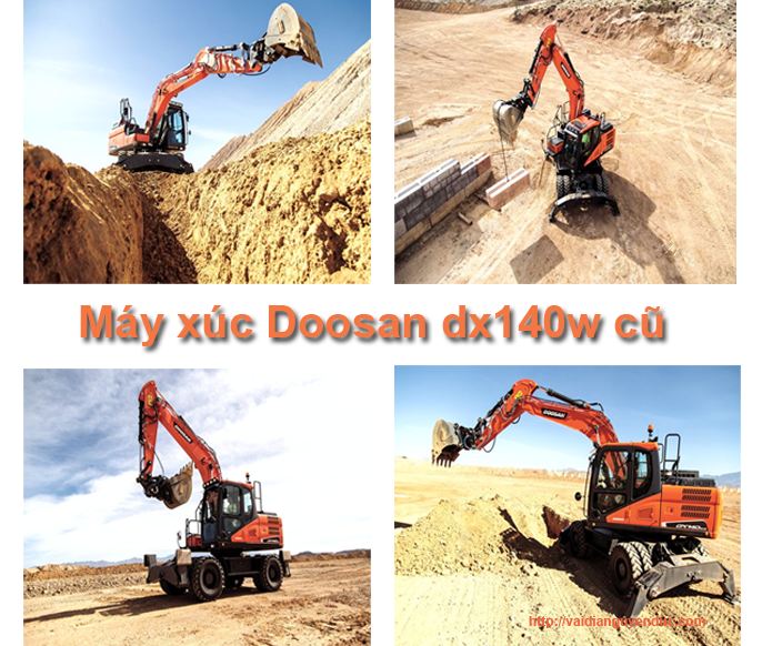 máy xúc Doosan dx140w cũ